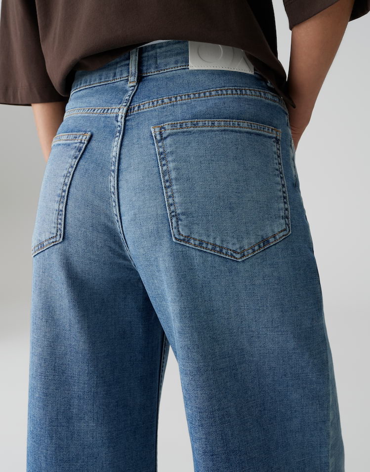 Opus - Palazzo Jeans mit Powerstretch Mid Rise - Mari Willow