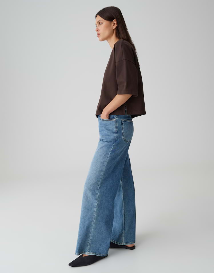 Opus - Palazzo Jeans mit Powerstretch Mid Rise - Mari Willow
