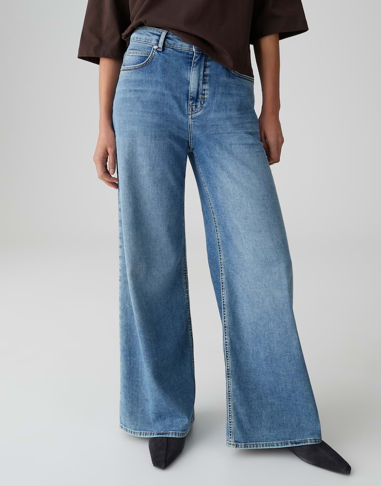 Opus - Palazzo Jeans mit Powerstretch Mid Rise - Mari Willow