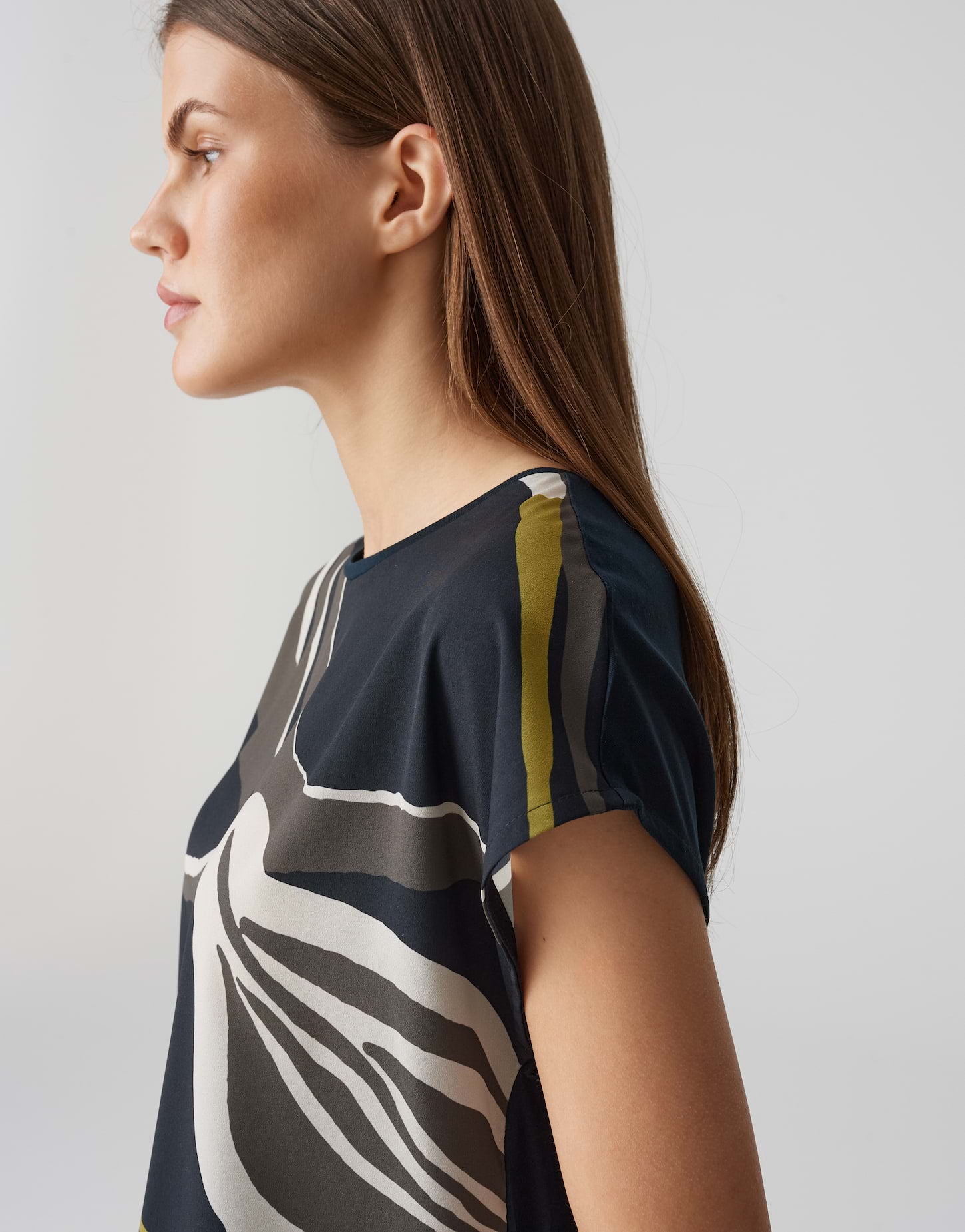 Opus - Printshirt aus fließendem Materialmix - Sopika