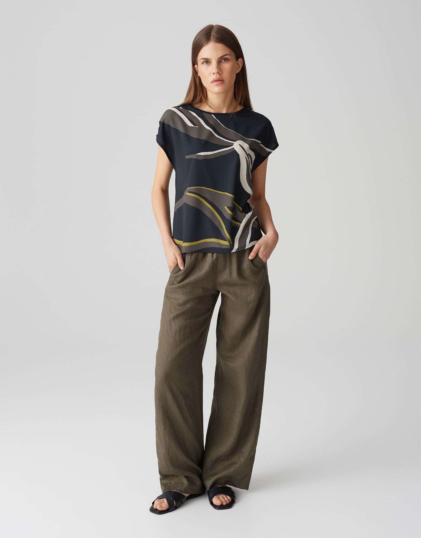 Opus - Printshirt aus fließendem Materialmix - Sopika