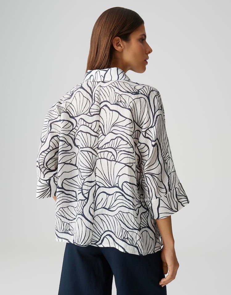 Opus - Printbluse mit feinem Webstreifen Loose Fit - Fashell