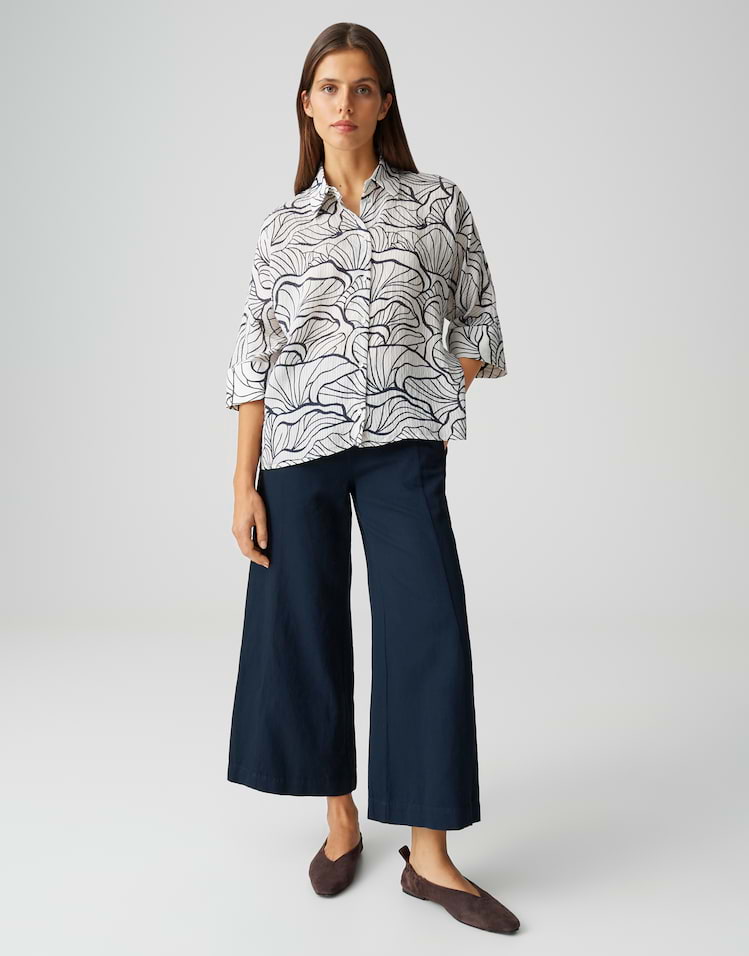 Opus - Printbluse mit feinem Webstreifen Loose Fit - Fashell