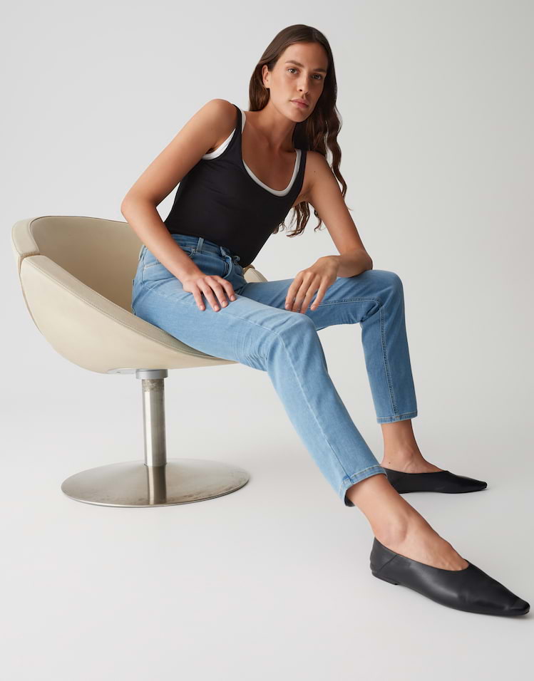 Opus - Slim Jeans mit Powerstretch Mid Rise - Melly Base