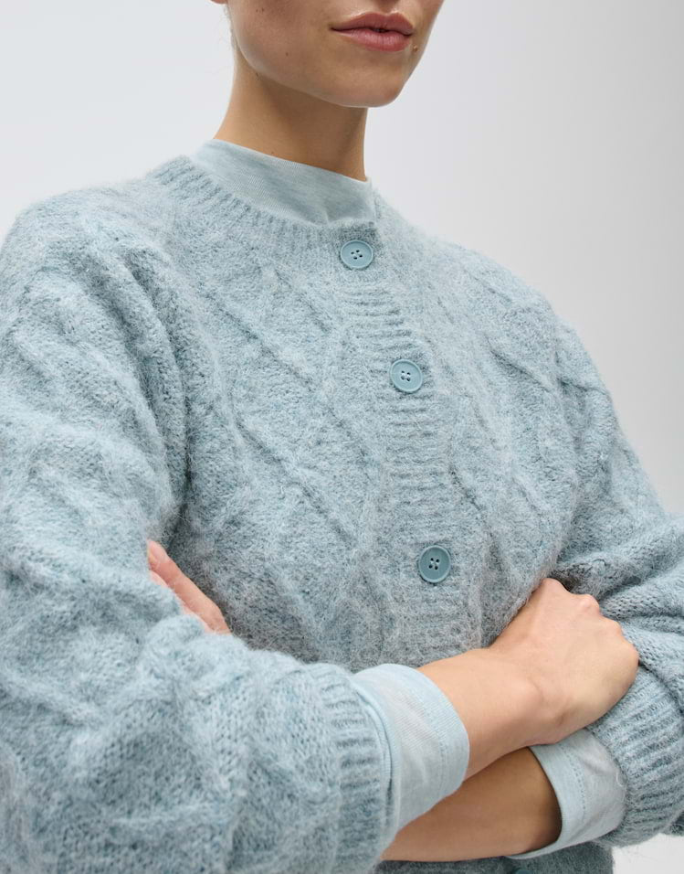 Opus - Cardigan mit Zopfstrickmuster Slim Fit - Dable