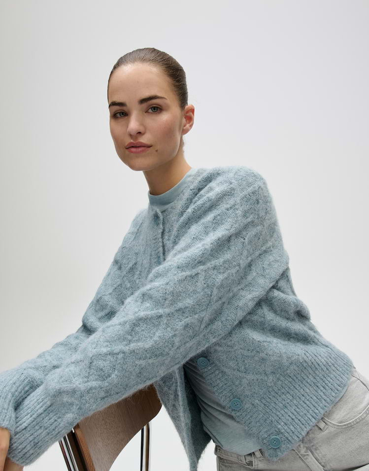 Opus - Cardigan mit Zopfstrickmuster Slim Fit - Dable