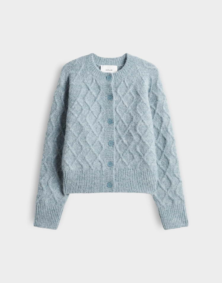 Opus - Cardigan mit Zopfstrickmuster Slim Fit - Dable