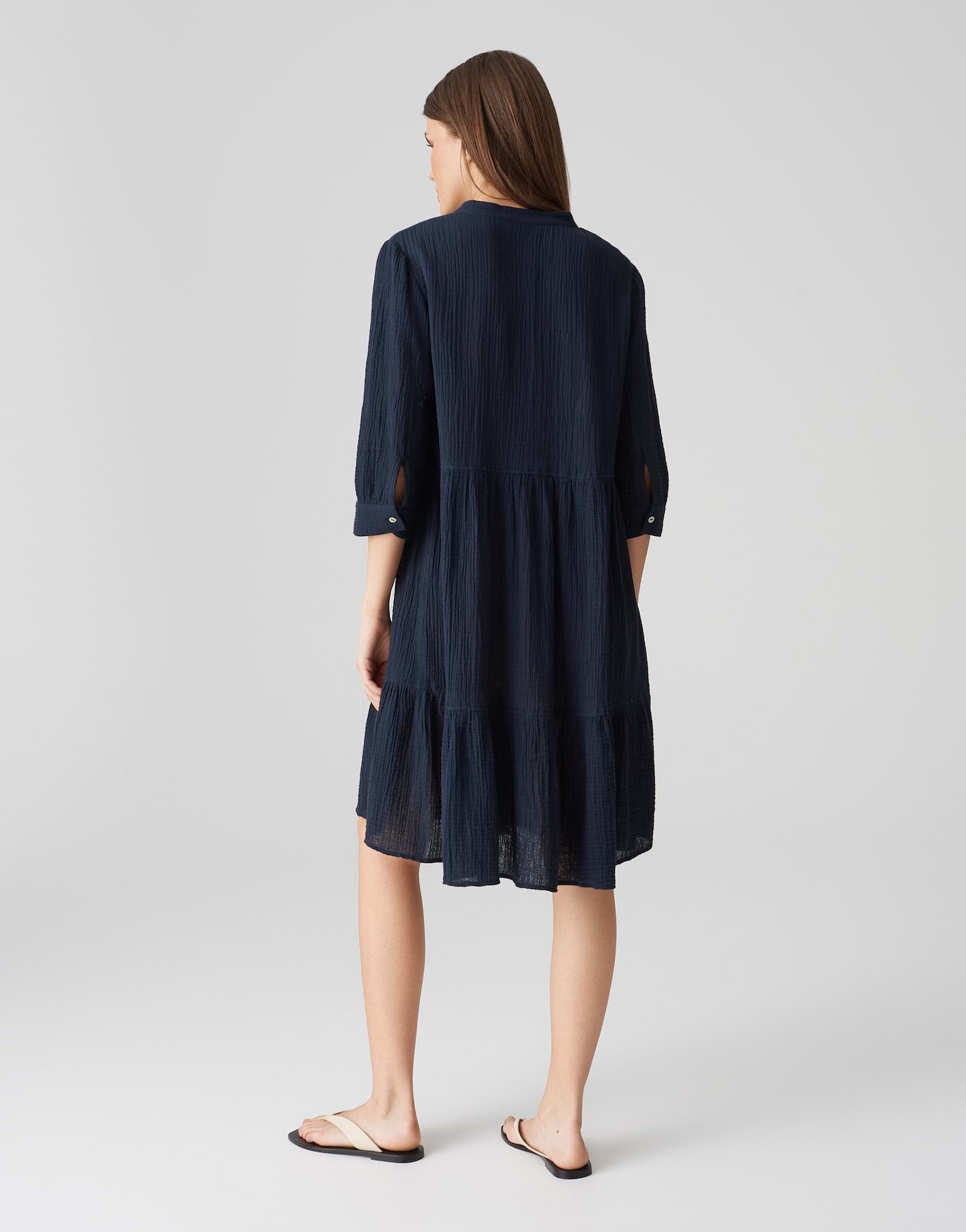 Opus - Volantkleid aus weicher Crash-Optik - Wolka