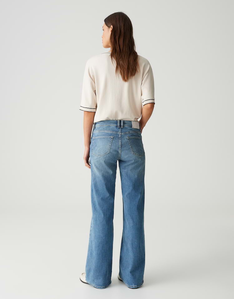 Opus - Wide Leg Jeans mit Powerstretch Mid Rise - Melly Modern