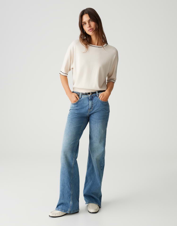Opus - Wide Leg Jeans mit Powerstretch Mid Rise - Melly Modern