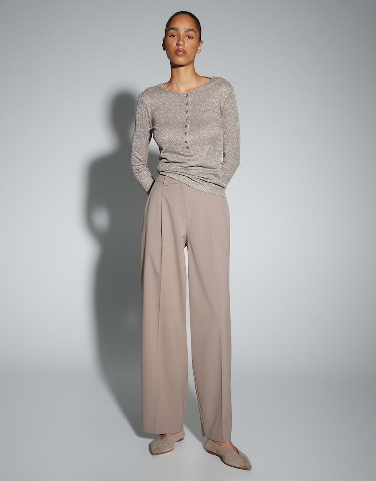 Opus - City Pants mit weit fließendem Bein - Maiga