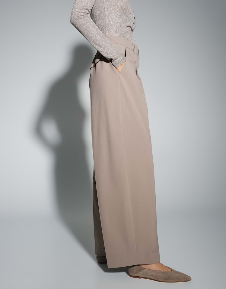 Opus - City Pants mit weit fließendem Bein - Maiga