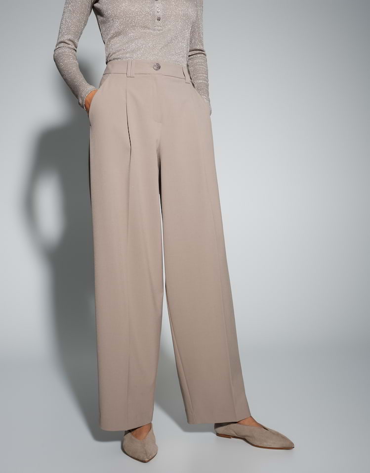 Opus - City Pants mit weit fließendem Bein - Maiga