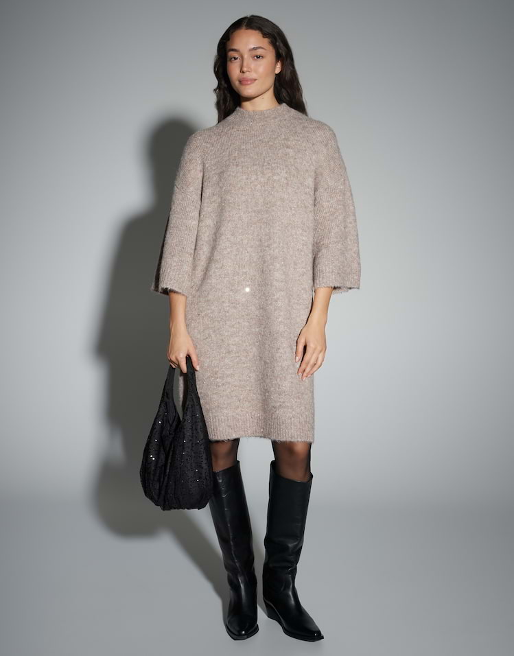 Opus - Weiches Strickkleid mit Glanz Effekt - Waliet