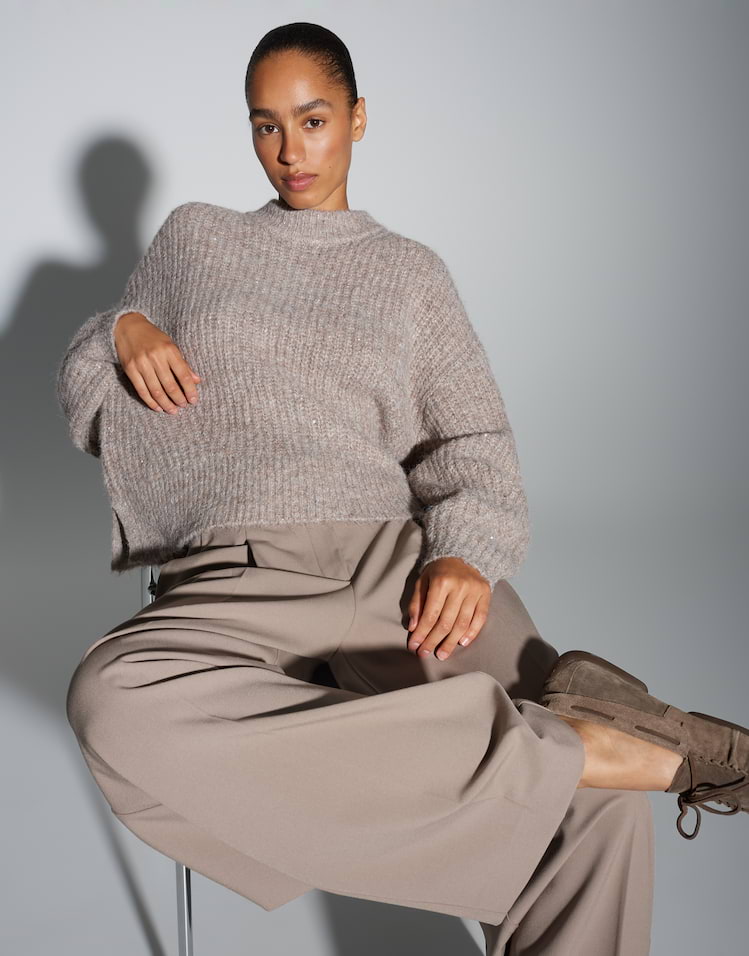 Opus -  Strickpullover Loose Fit mit dezentem Glanz - Paliet