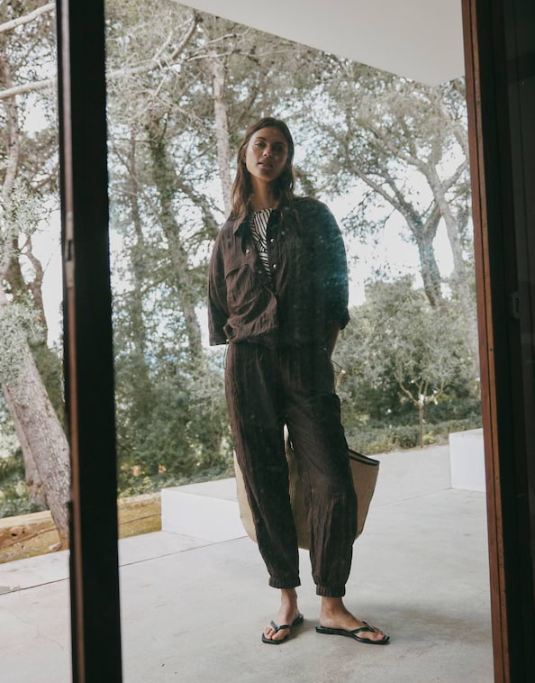 Opus - Relaxed Jogpants in Crash Struktur - Erisma Move