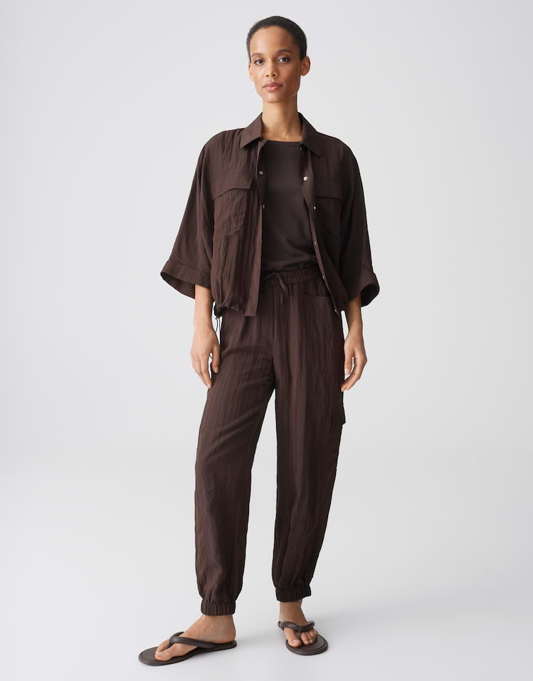 Opus - Relaxed Jogpants in Crash Struktur - Erisma Move