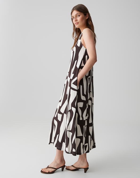 Opus - Bedrucktes Neckholderkleid - Wina dune