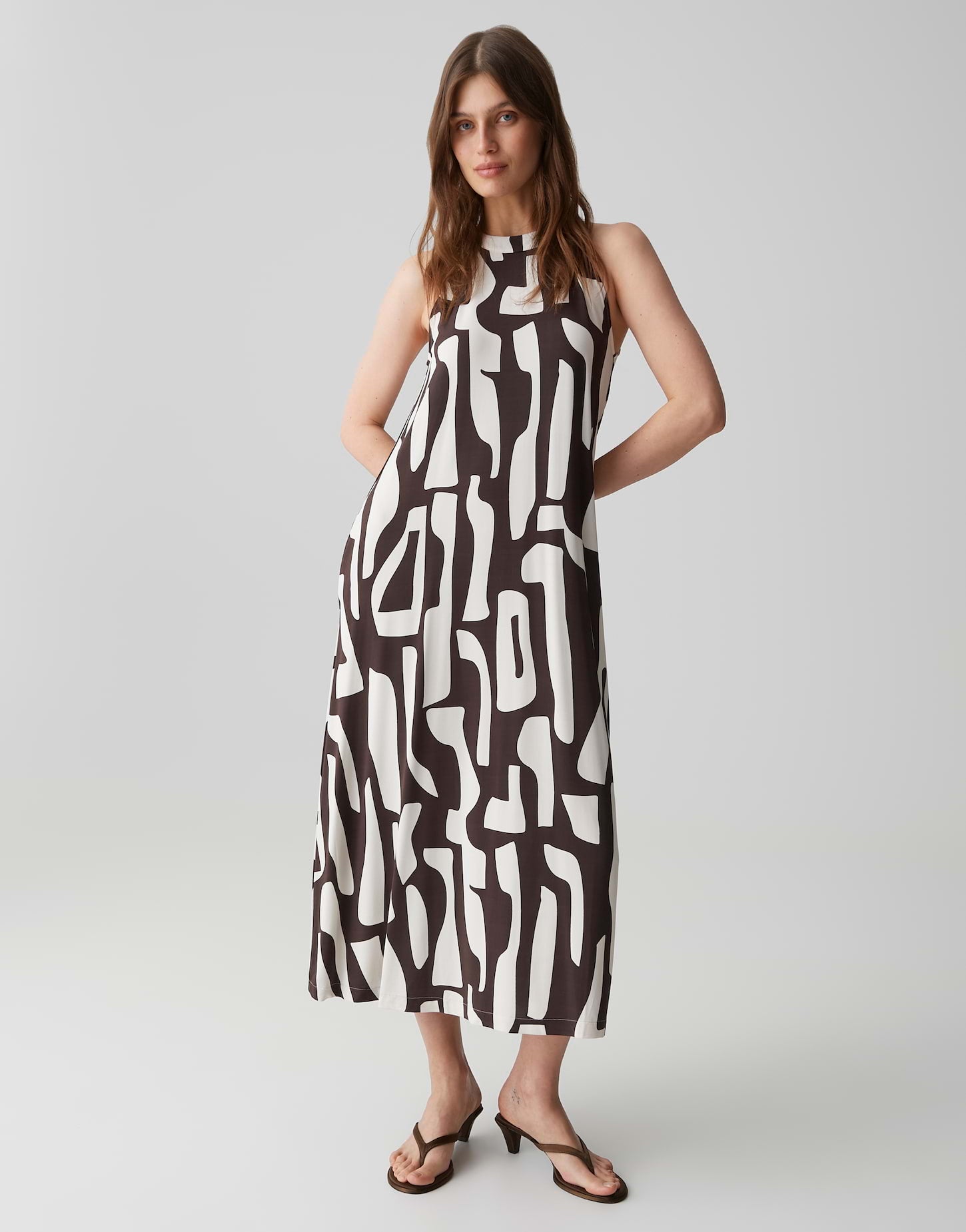 Opus - Bedrucktes Neckholderkleid - Wina dune