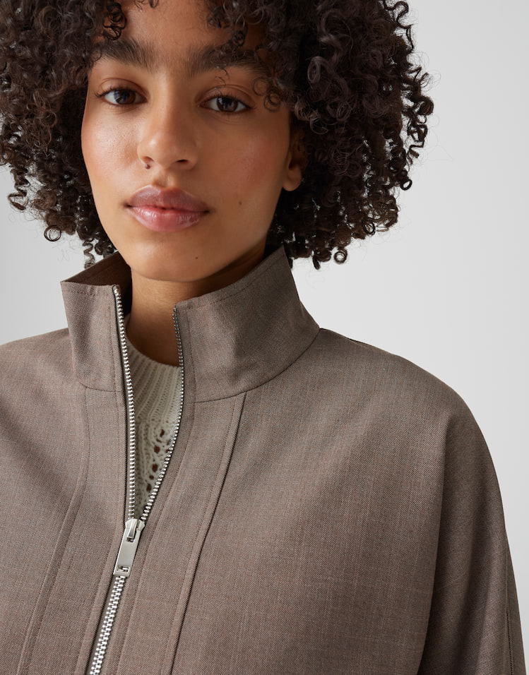 Opus - Boxy Kurzjacke aus zweifarbigem Twill - Hokia