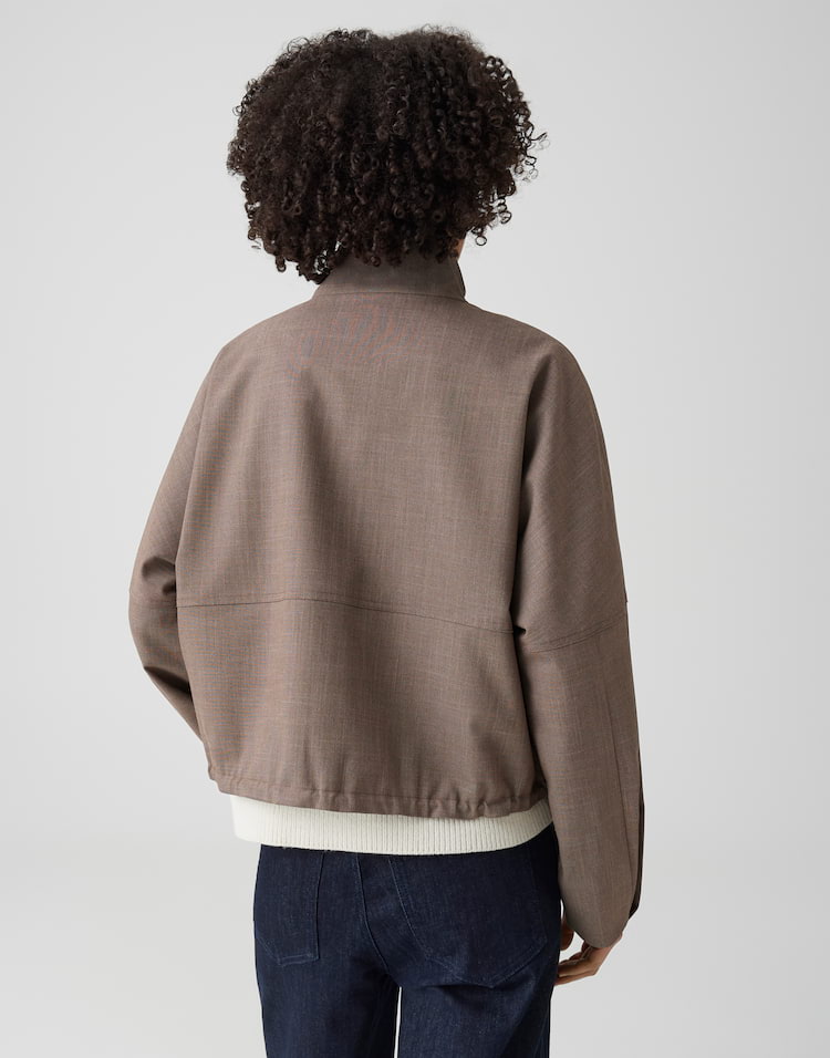 Opus - Boxy Kurzjacke aus zweifarbigem Twill - Hokia