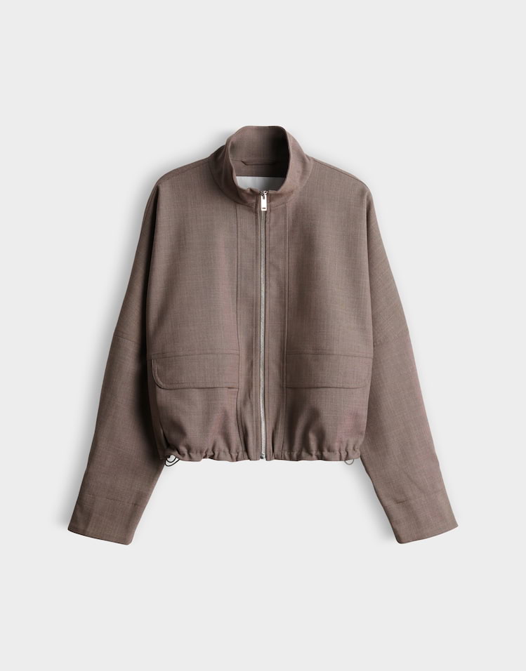 Opus - Boxy Kurzjacke aus zweifarbigem Twill - Hokia