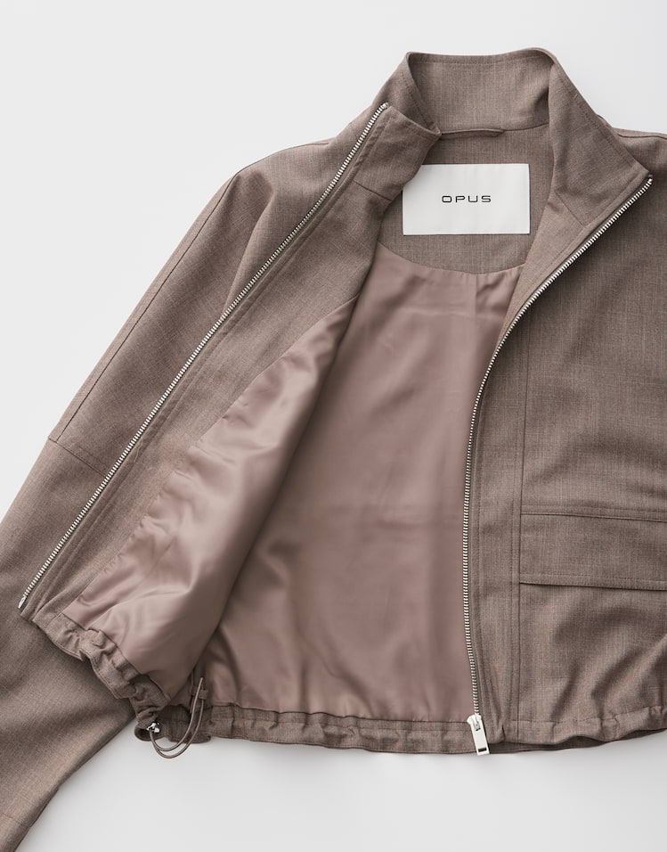 Opus - Boxy Kurzjacke aus zweifarbigem Twill - Hokia