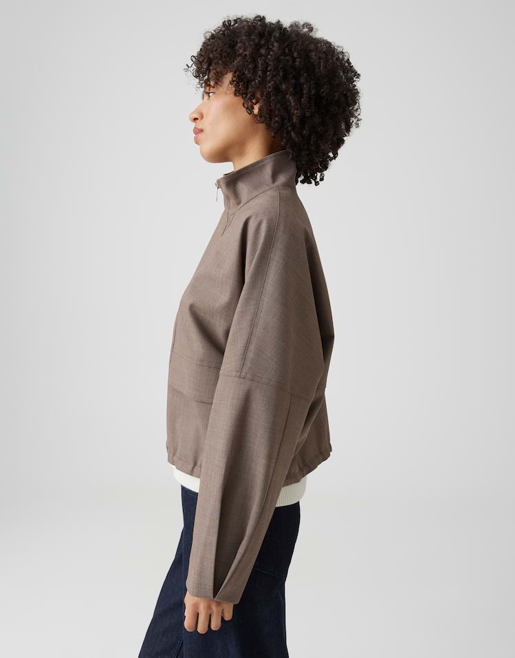 Opus - Boxy Kurzjacke aus zweifarbigem Twill - Hokia
