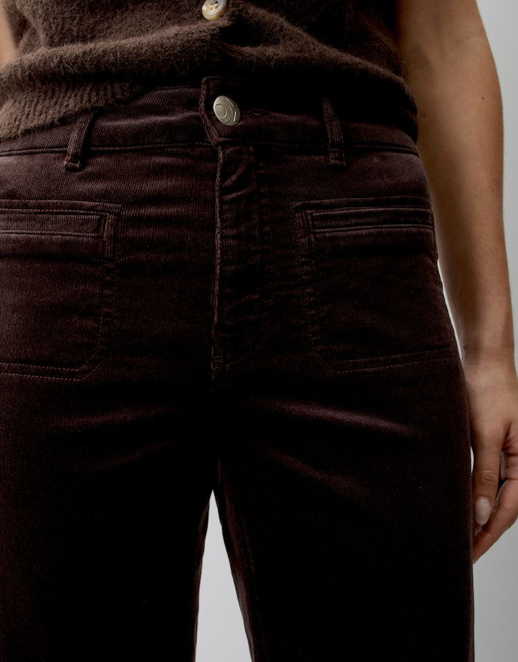 Opus - Flared Jeans aus Feincord Mid Rise - Melly Fresh