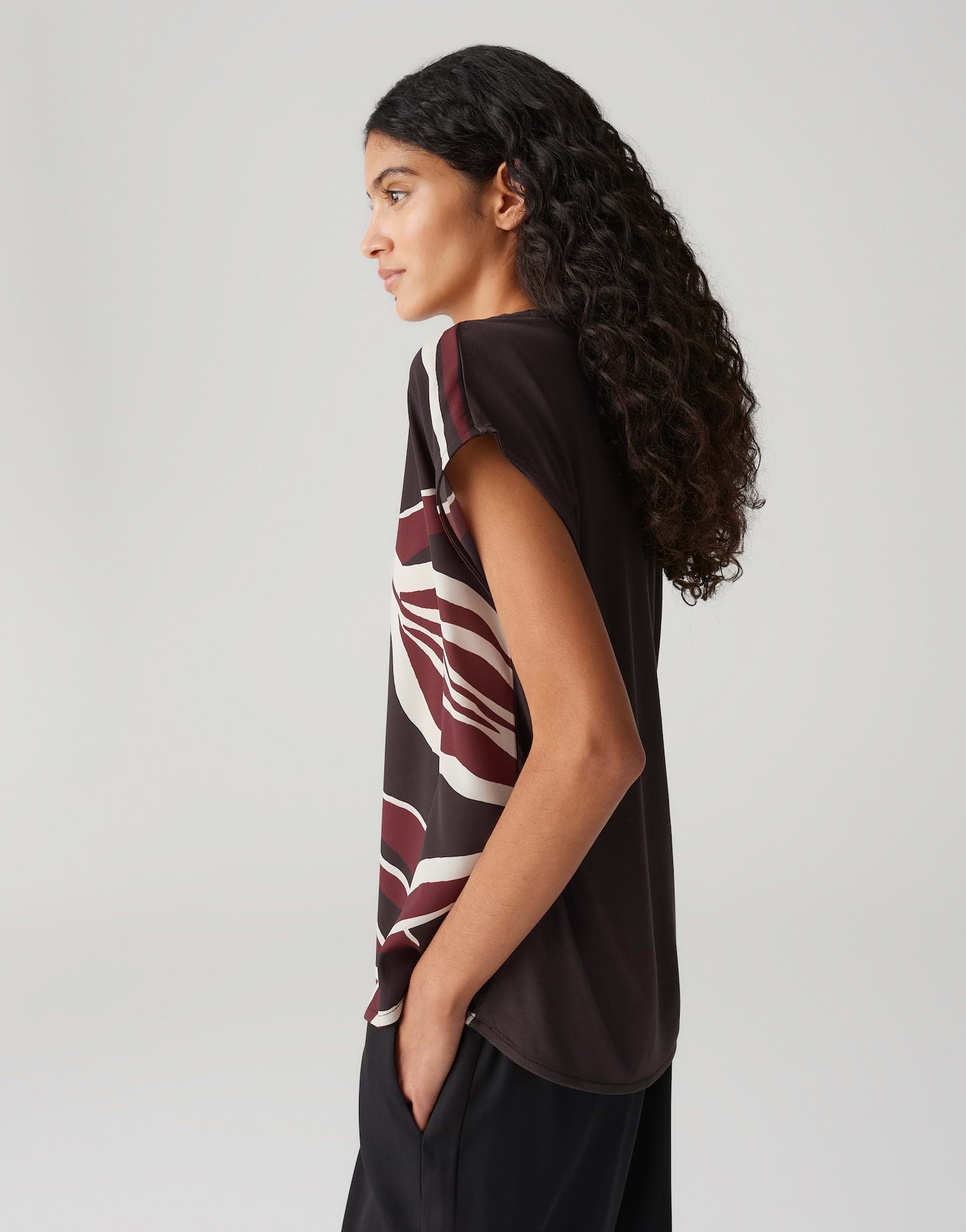 Opus - Printshirt aus fließendem Materialmix - Sopika