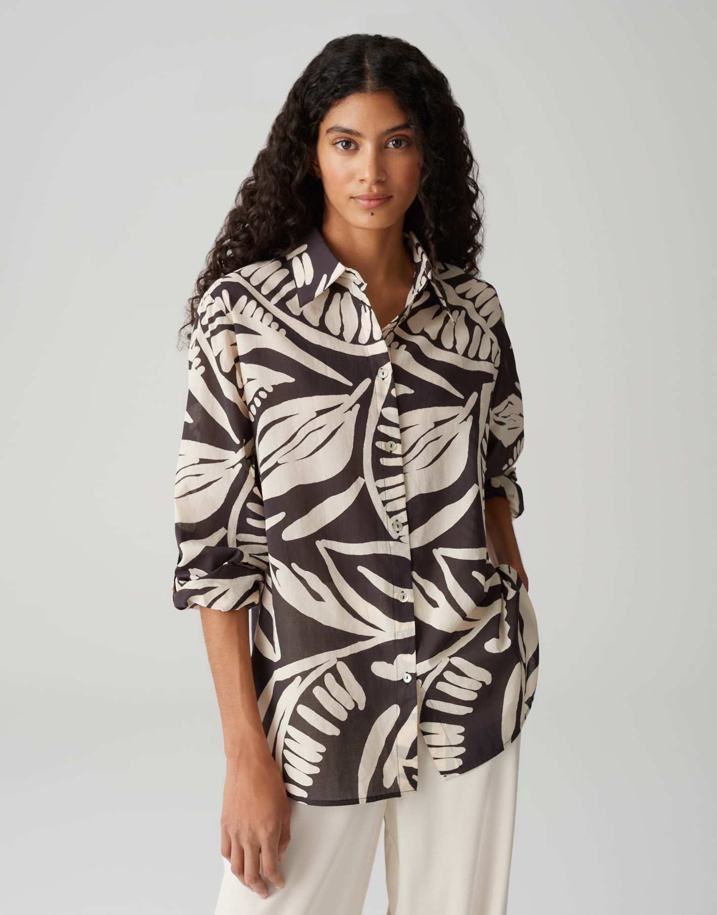 Opus - Regular Printbluse aus Baumwolle - Fumine