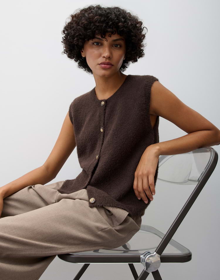 Opus - Strickweste im Alpaka Woll Mix Regular Fit - Porah