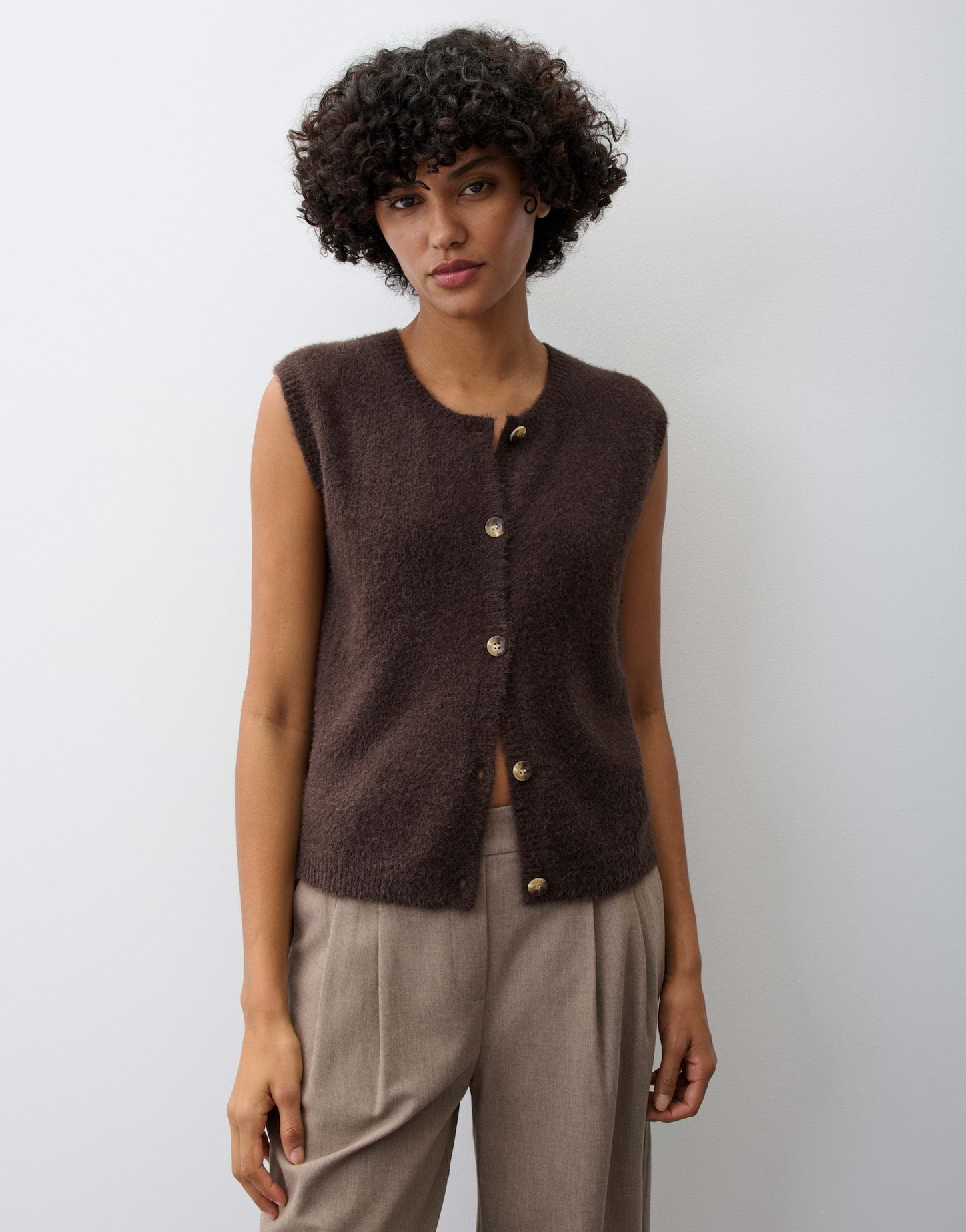 Opus - Strickweste im Alpaka Woll Mix Regular Fit - Porah