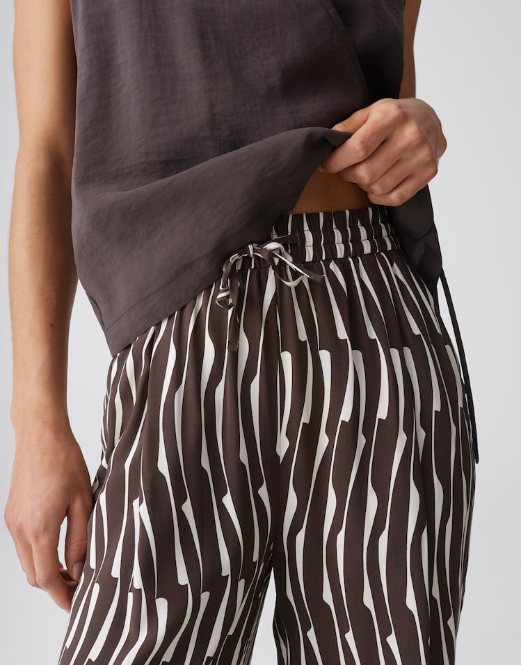 Opus - Verkürzte Wide Leg Pants - Marou Bamboo