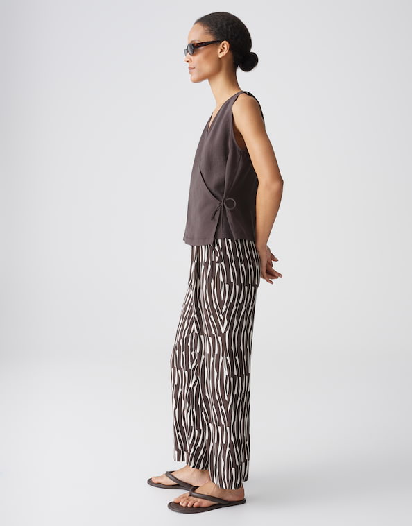 Opus - Verkürzte Wide Leg Pants - Marou Bamboo