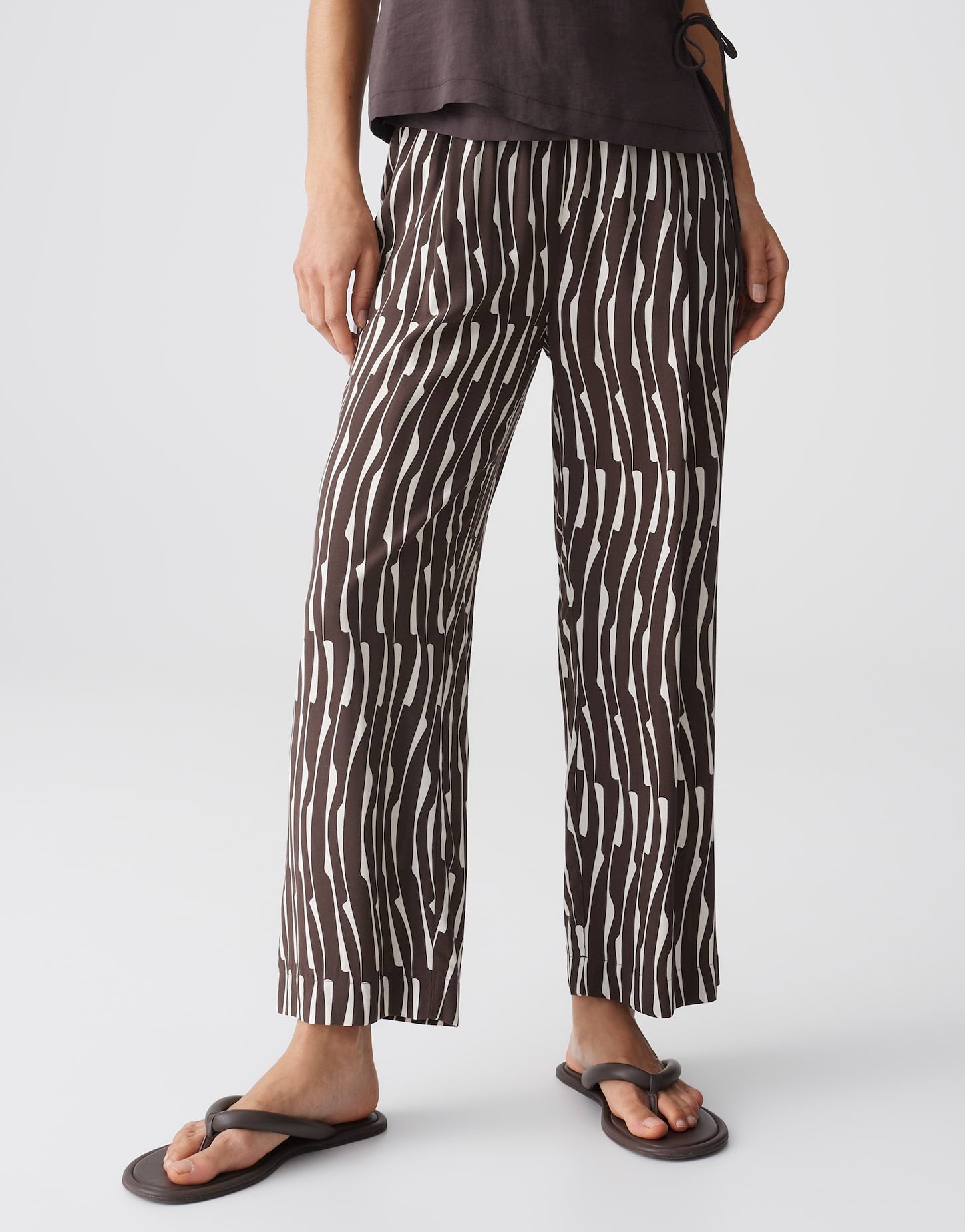 Opus - Verkürzte Wide Leg Pants - Marou Bamboo