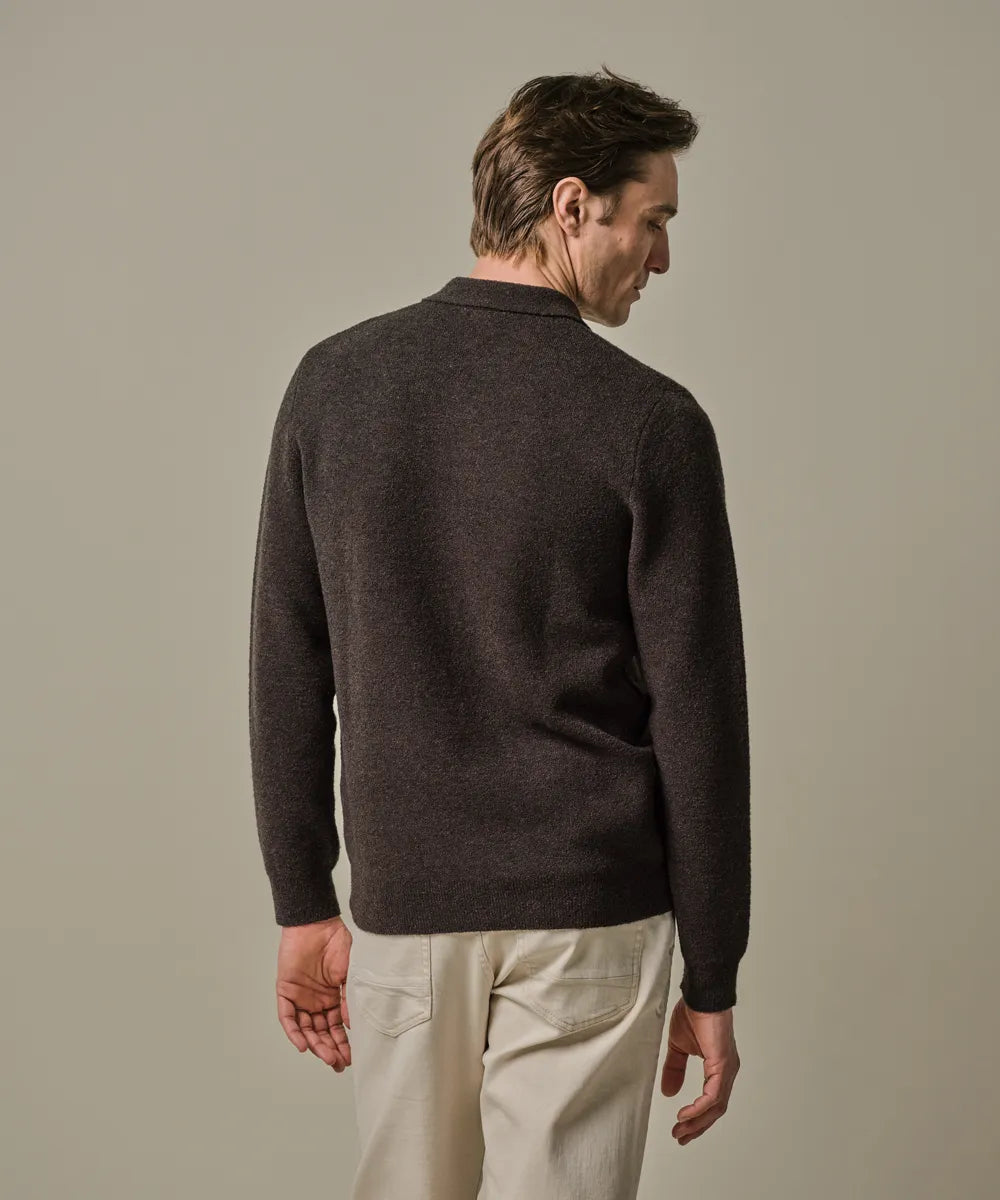 Profuomo - Braunes Poloshirt aus gekochter Wolle