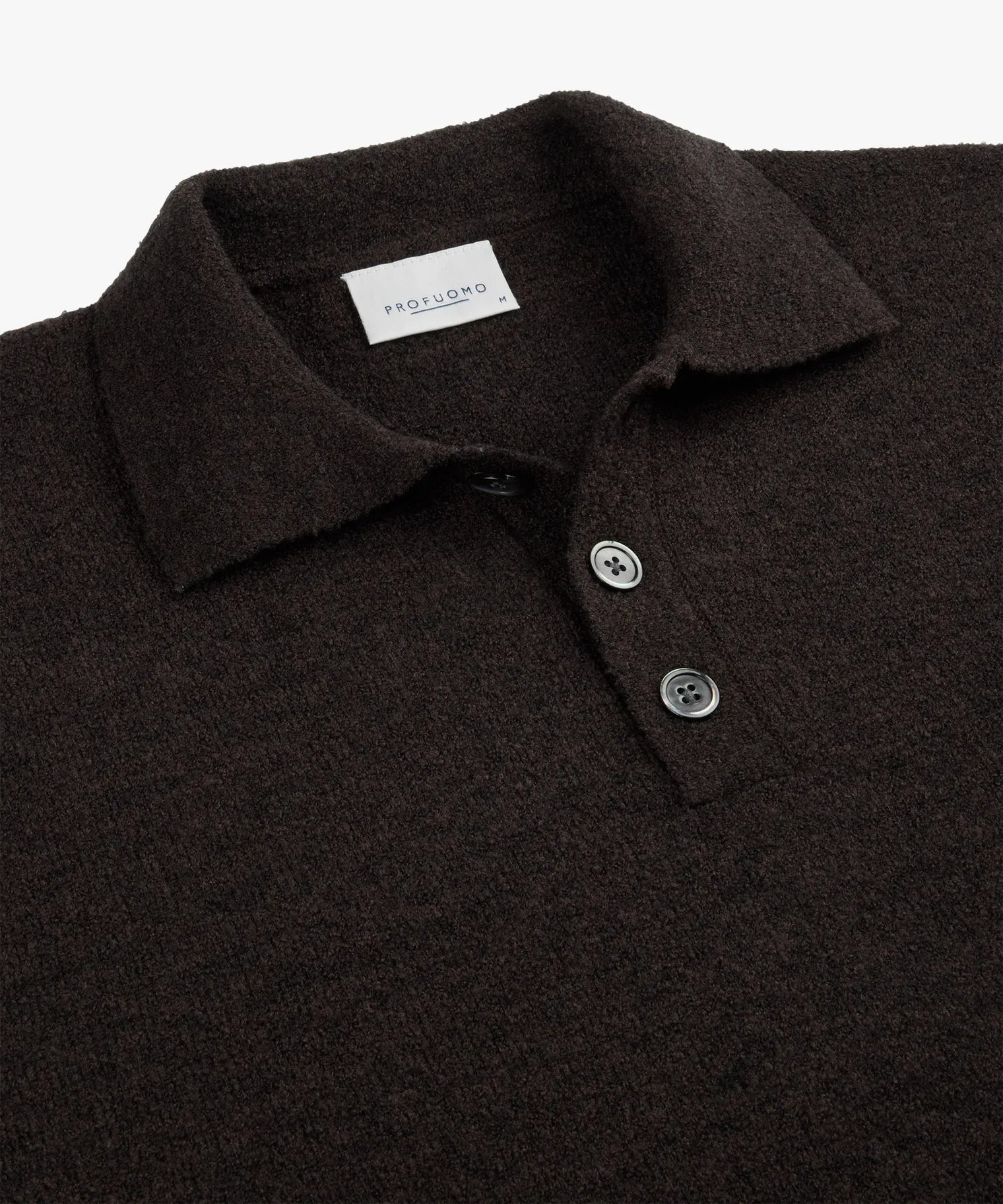 Profuomo - Braunes Poloshirt aus gekochter Wolle