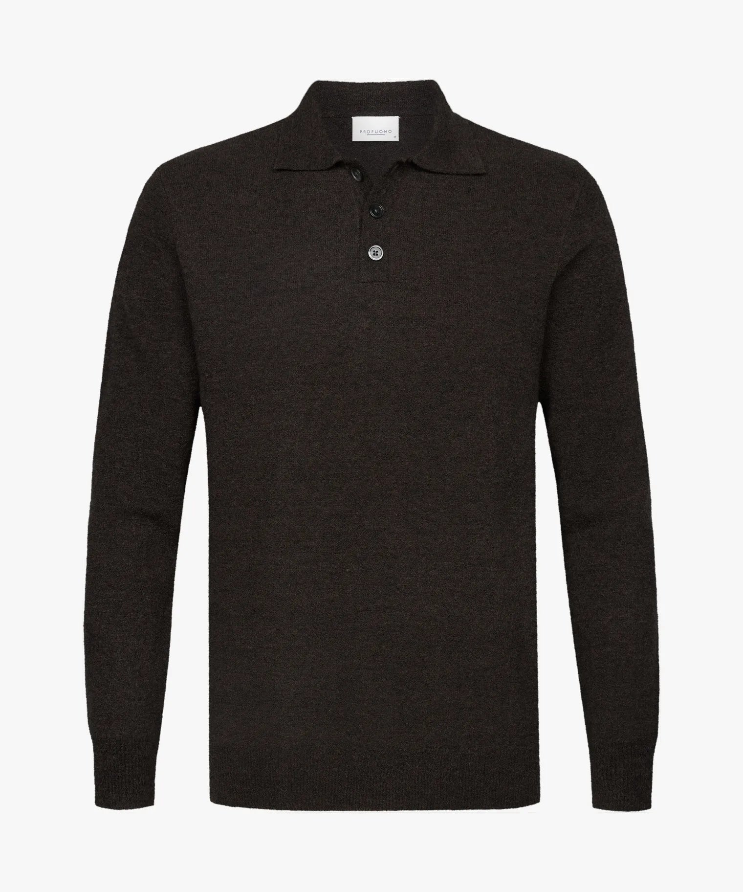 Profuomo - Braunes Poloshirt aus gekochter Wolle