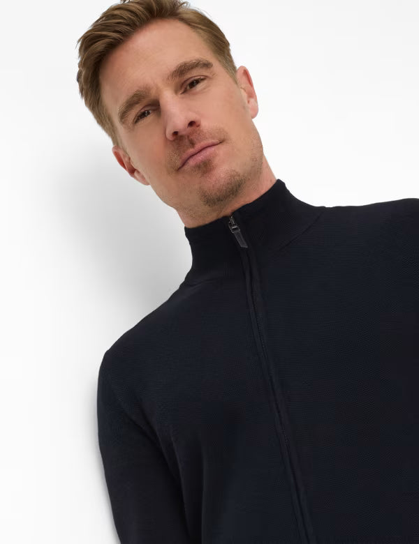 Brax - Strickjacke aus Baumwoll-Leinen-Mix - Jake