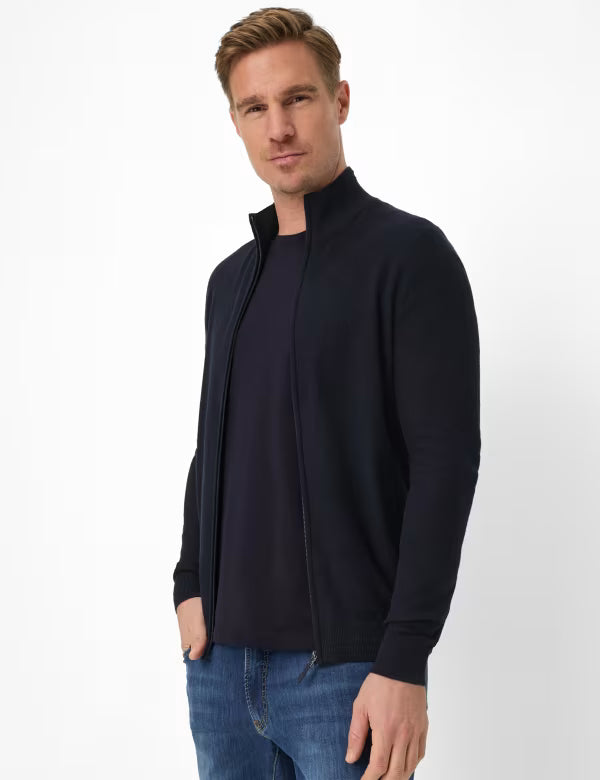 Brax - Strickjacke aus Baumwoll-Leinen-Mix - Jake