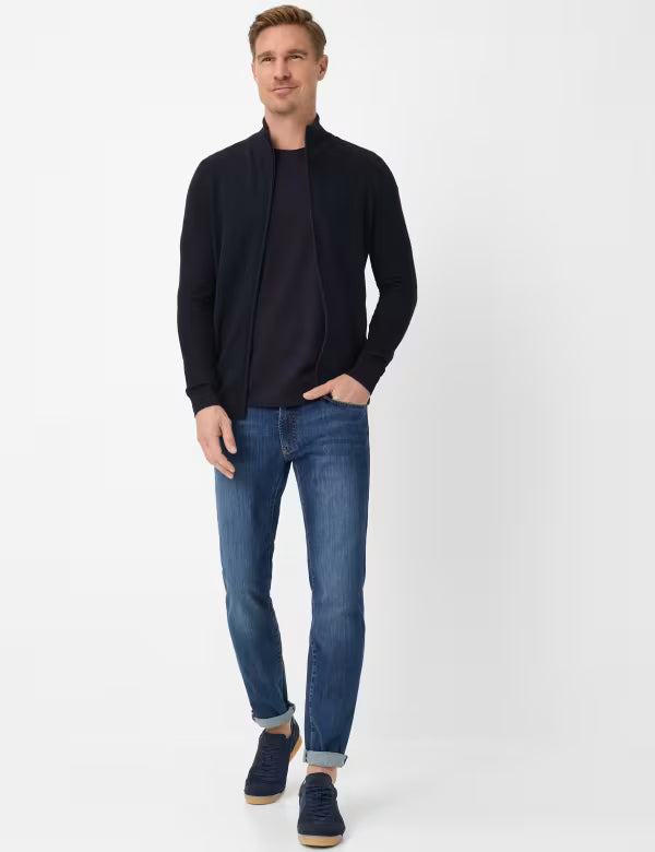 Brax - Strickjacke aus Baumwoll-Leinen-Mix - Jake