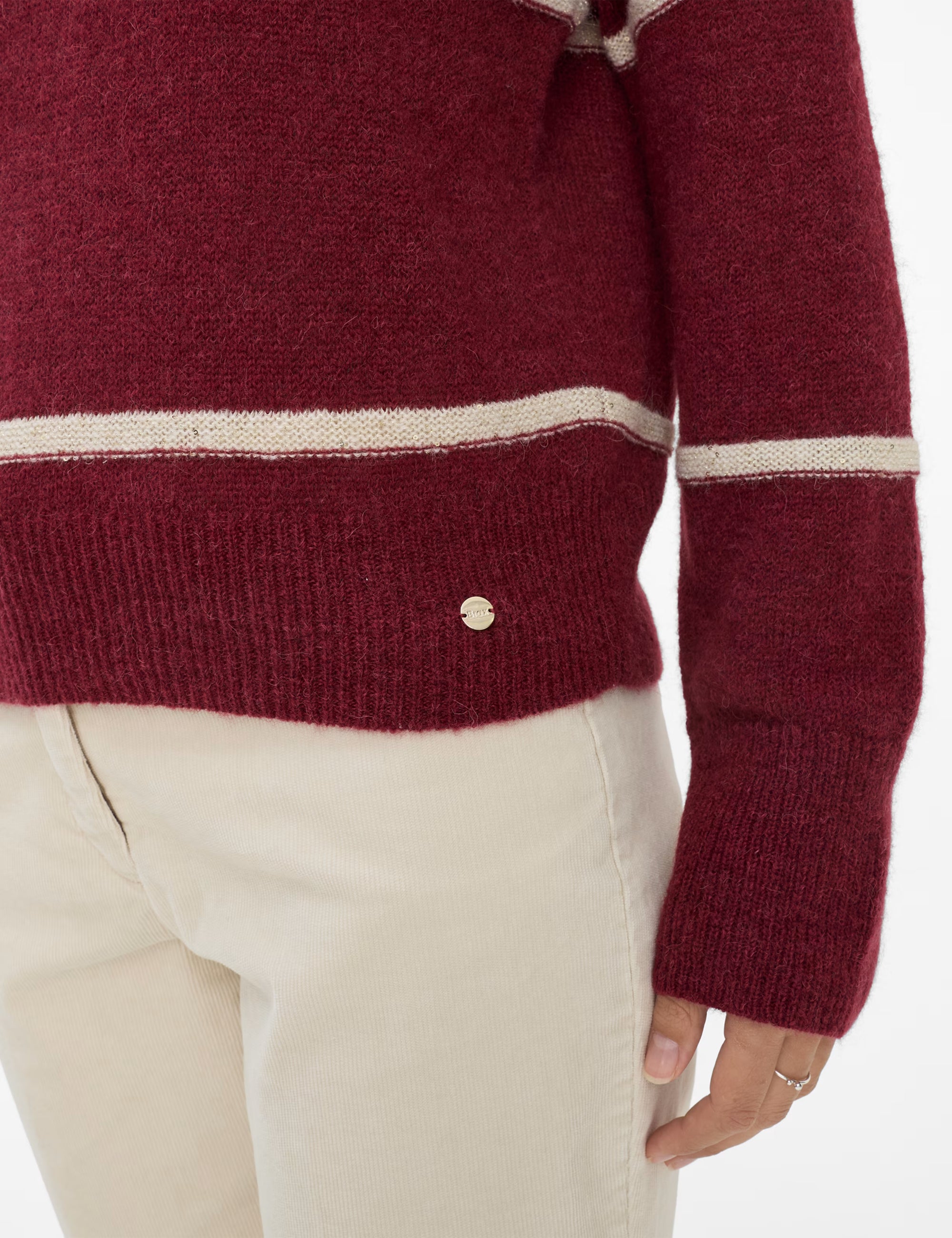 Brax - Strickpullover im Alpakawollmix mit Lurexstreifen - Lisa