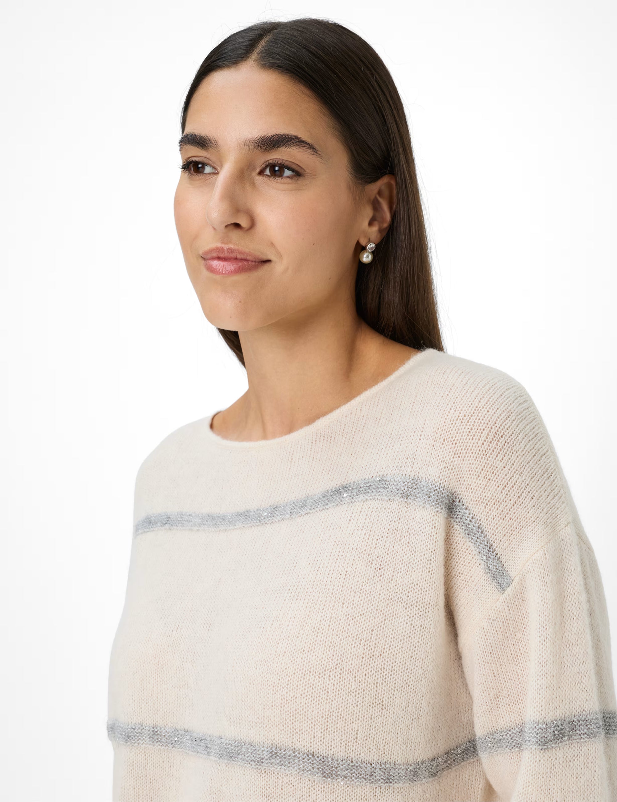 Brax - Strickpullover im Alpakawollmix mit Lurexstreifen - Lisa