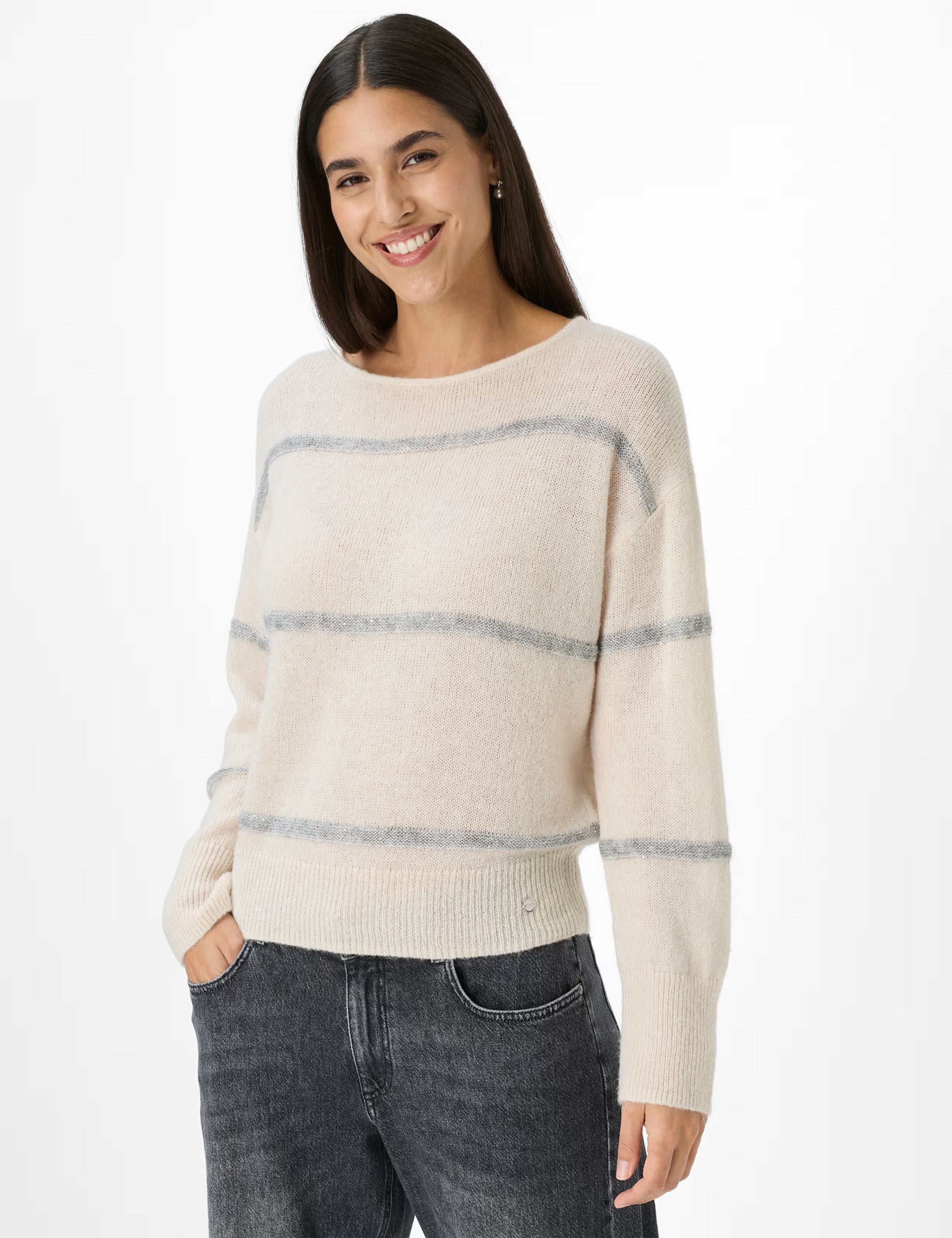Brax - Strickpullover im Alpakawollmix mit Lurexstreifen - Lisa