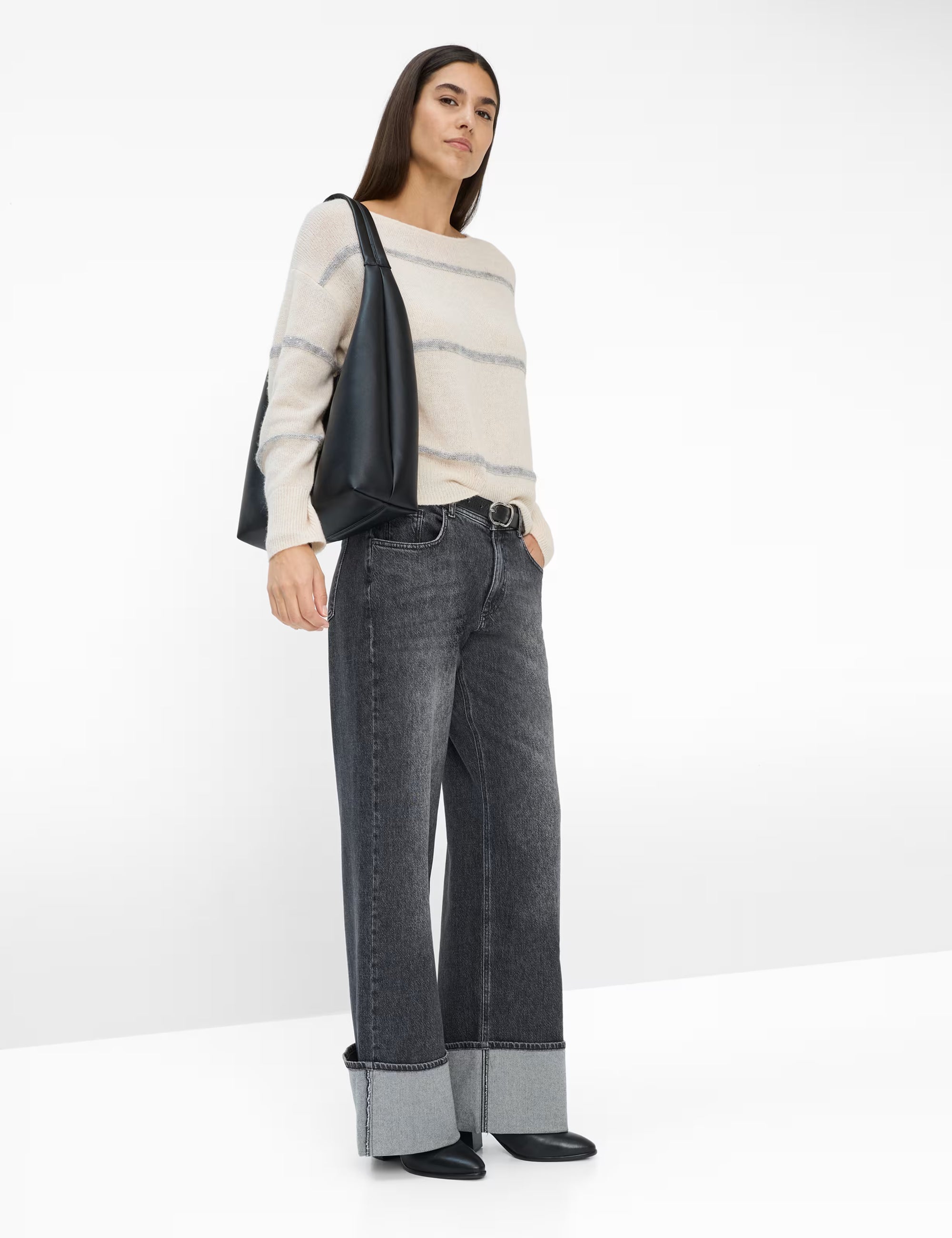 Brax - Strickpullover im Alpakawollmix mit Lurexstreifen - Lisa