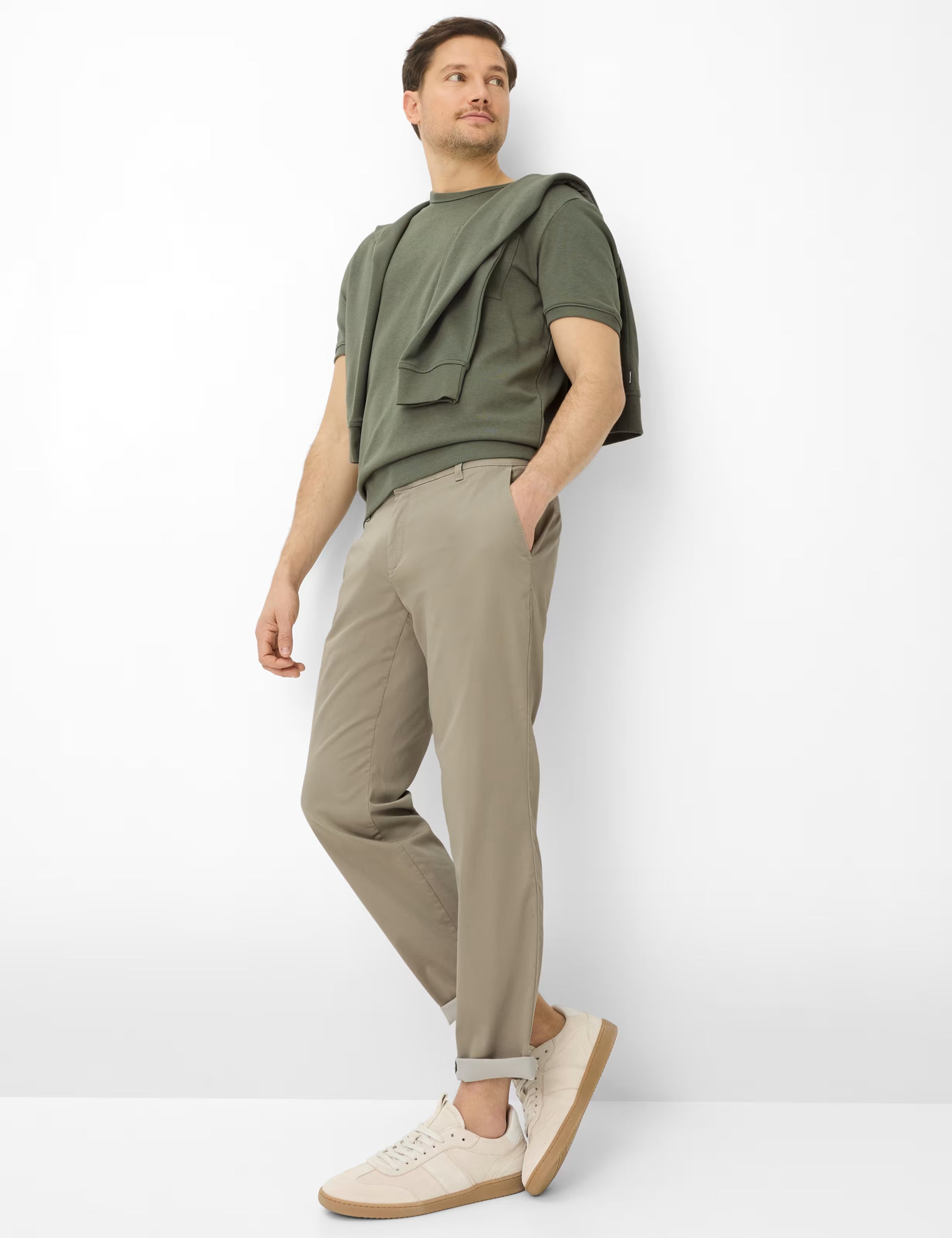 Brax - Leichte Chino in Zartem Oliv - Phil