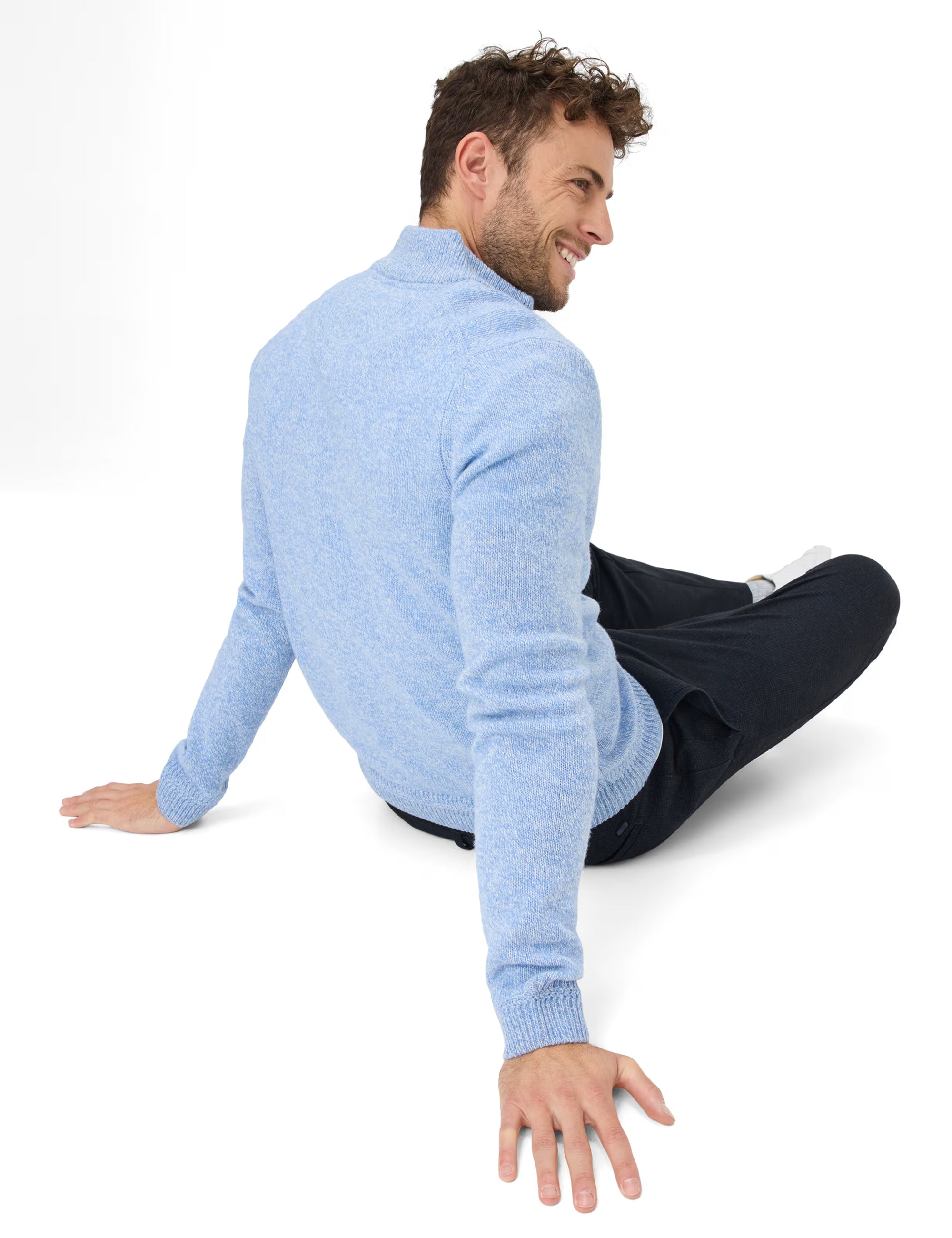 Brax - Lambswool-Strickpullover in hellblau aus hochwertigem Wollmix - Steffen