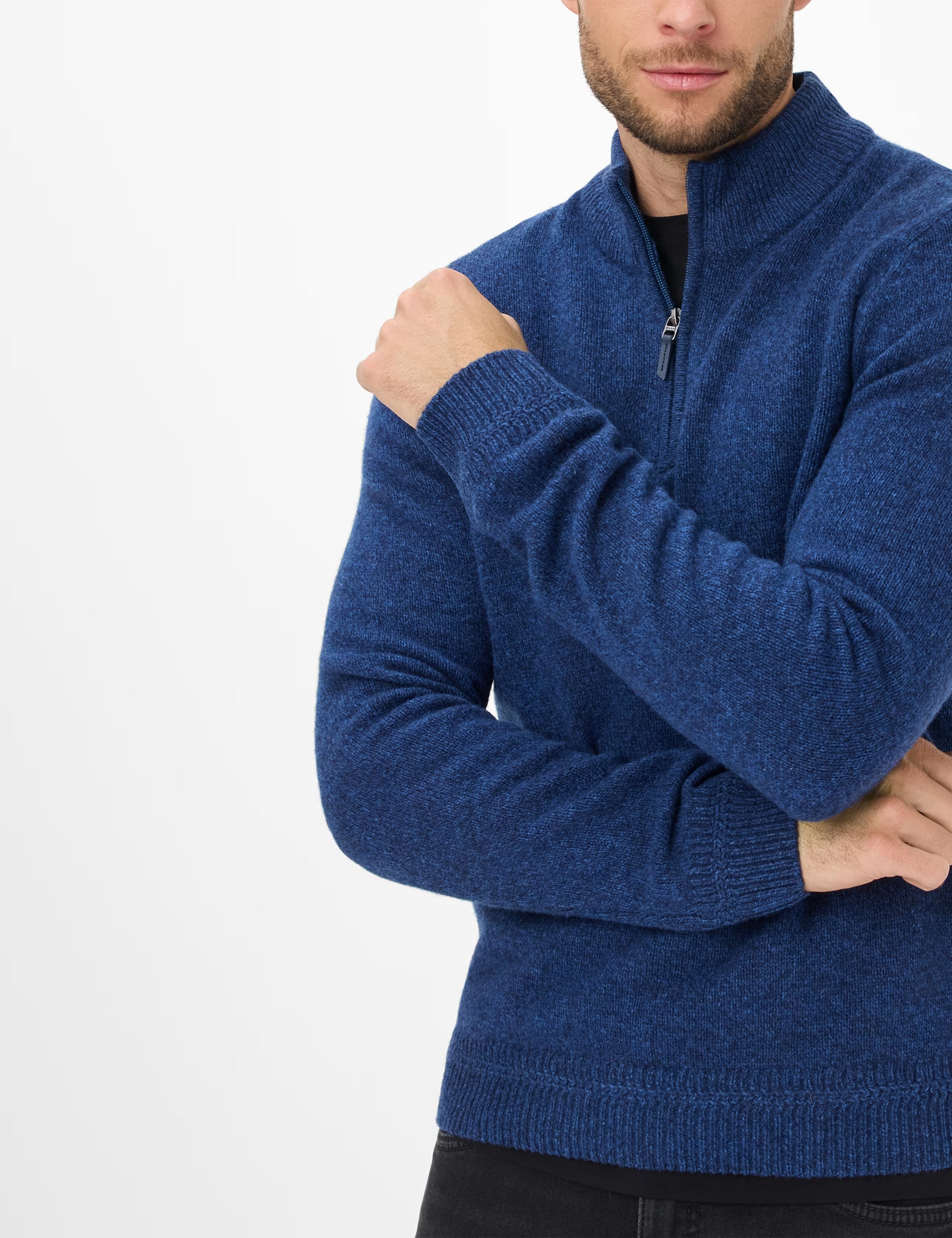Brax - Lambswool-Strickpullover in blau aus hochwertigem Wollmix - Steffen