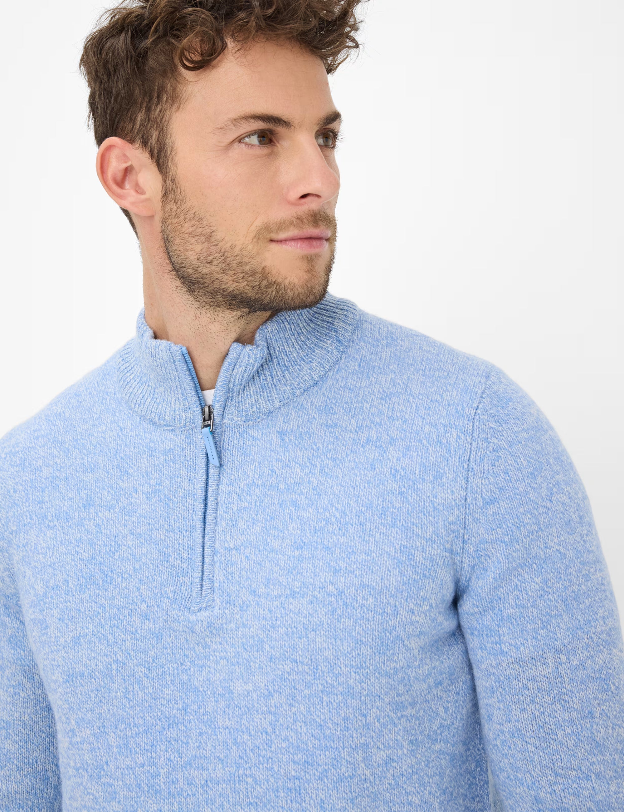 Brax - Lambswool-Strickpullover in hellblau aus hochwertigem Wollmix - Steffen